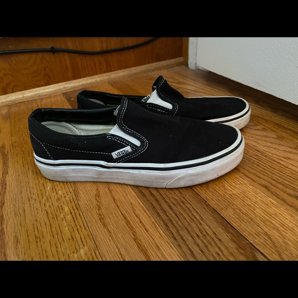 Black Vans, Size 7.5, Slip-Ons